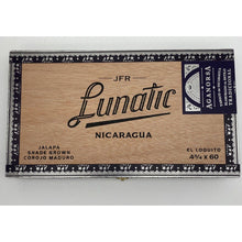 Load image into Gallery viewer, JFR Lunatic Nicaragua, Lunatic Maduro El Loquito Cigar Box Wood. D-1