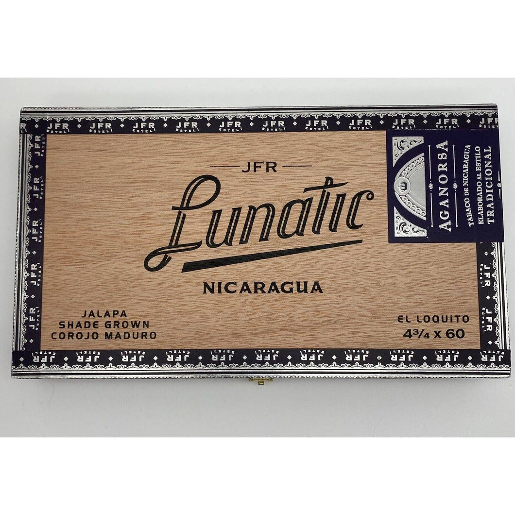 JFR Lunatic Nicaragua, Lunatic Maduro El Loquito Cigar Box Wood. D-1